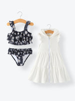 Rylee Faith Designs Summer Black Floral Girl Two Piece Swimsuit and Cover - up SetEveretts Place