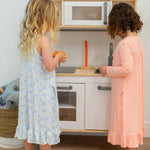 Sweet Bamboo Summer Boho Dress for Little Girls with Ruffle Trim and Pockets - 