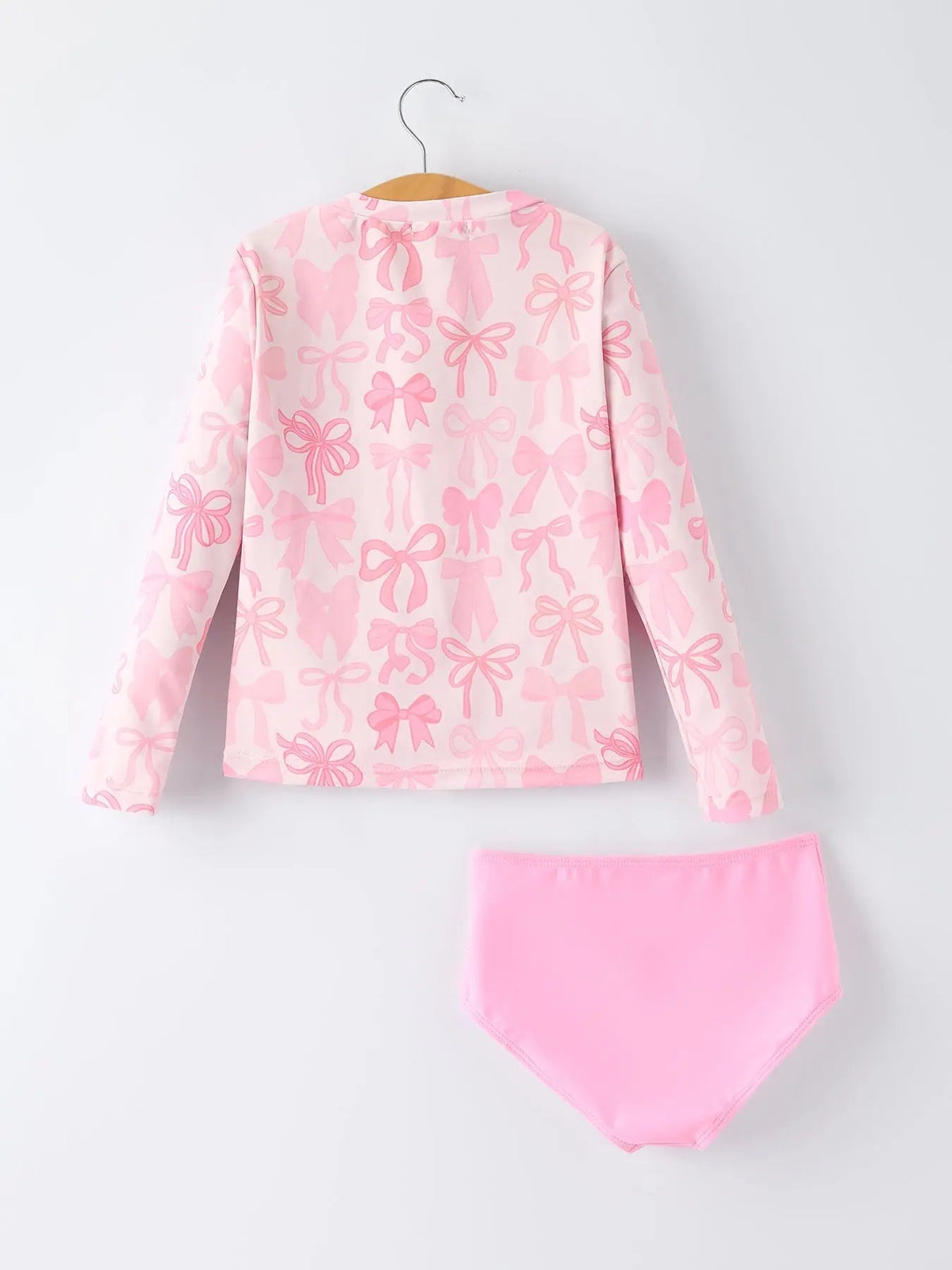 Rylee Faith Designs Summer Bow Print Girls Long Sleeve Swim Set - 