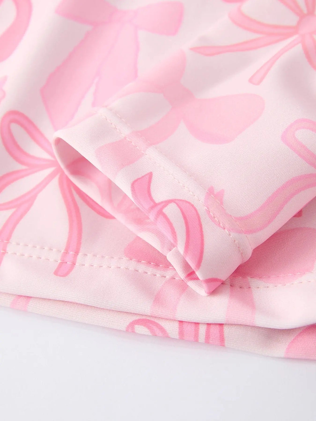 Rylee Faith Designs Summer Bow Print Girls Long Sleeve Swim Set - 