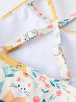Rylee Faith Designs Summer Cat Print Girls Two Piece Swimsuit - 