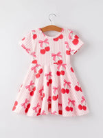 Rylee Faith Designs Summer Cherry Stripe Girls Dress - Everetts Place Boutique - 