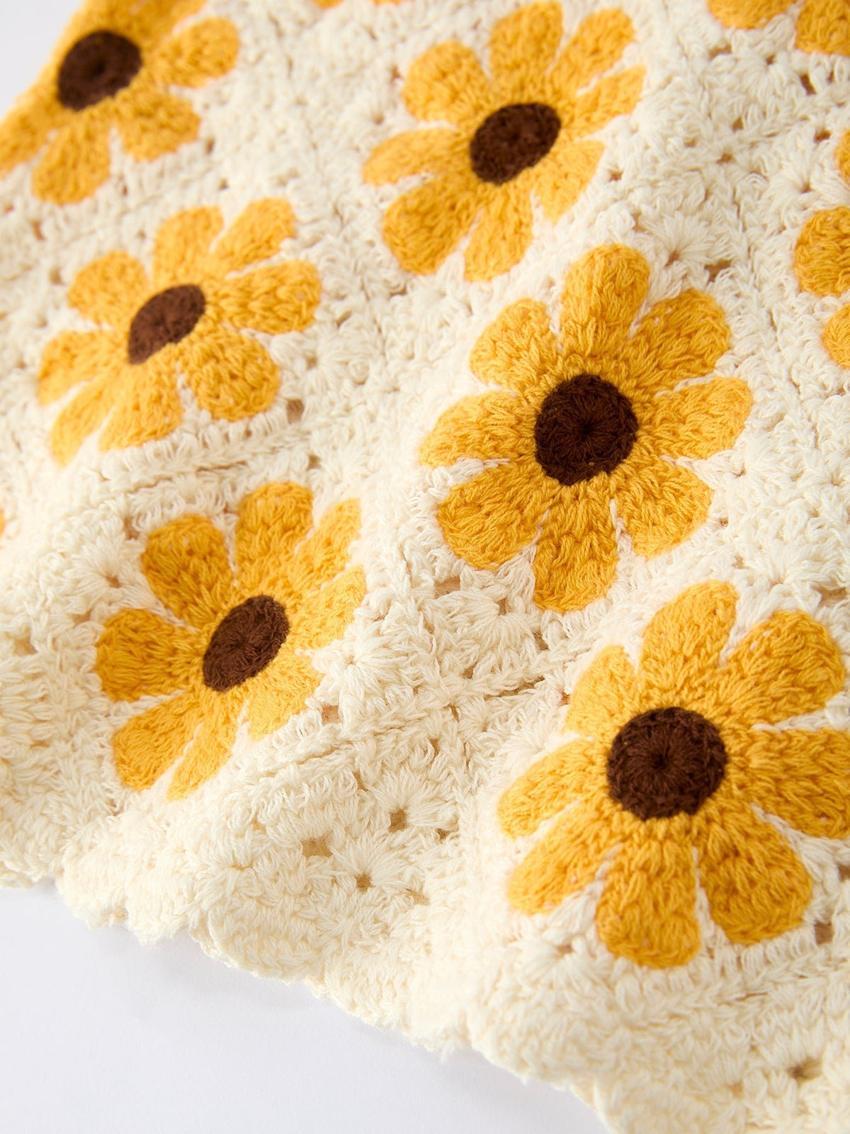 Rylee Faith Designs Summer Crochet Sunflower Girl Dress with HeadscarfEveretts Place