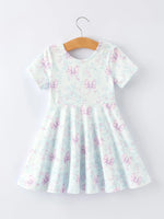 Rylee Faith Designs Summer Floral Bow Print Girl Dress - 