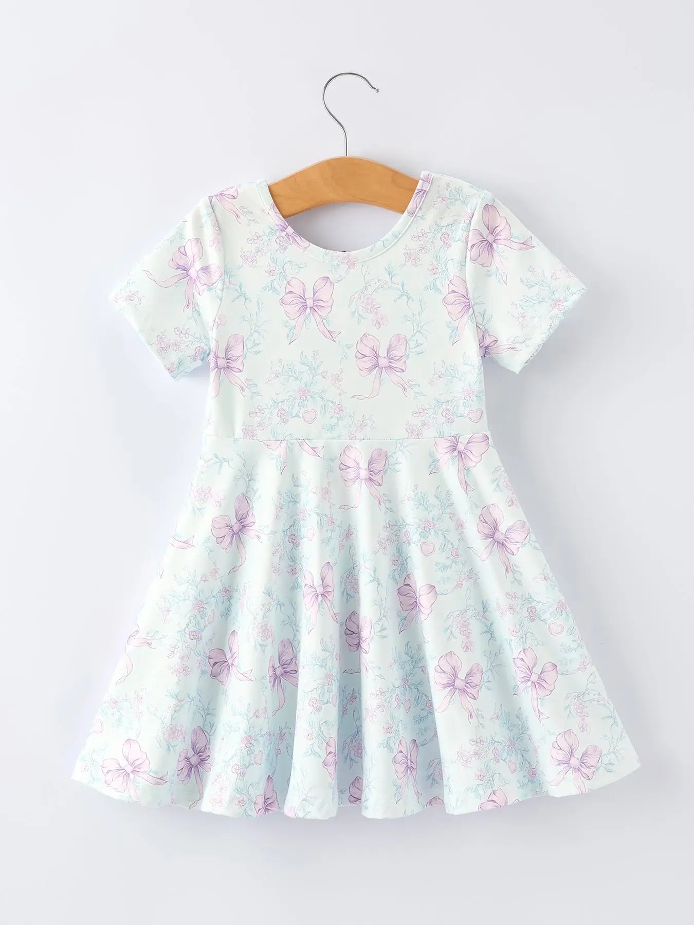 Rylee Faith Designs Summer Floral Bow Print Girl Dress - 