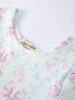 Rylee Faith Designs Summer Floral Bow Print Girl Dress - 