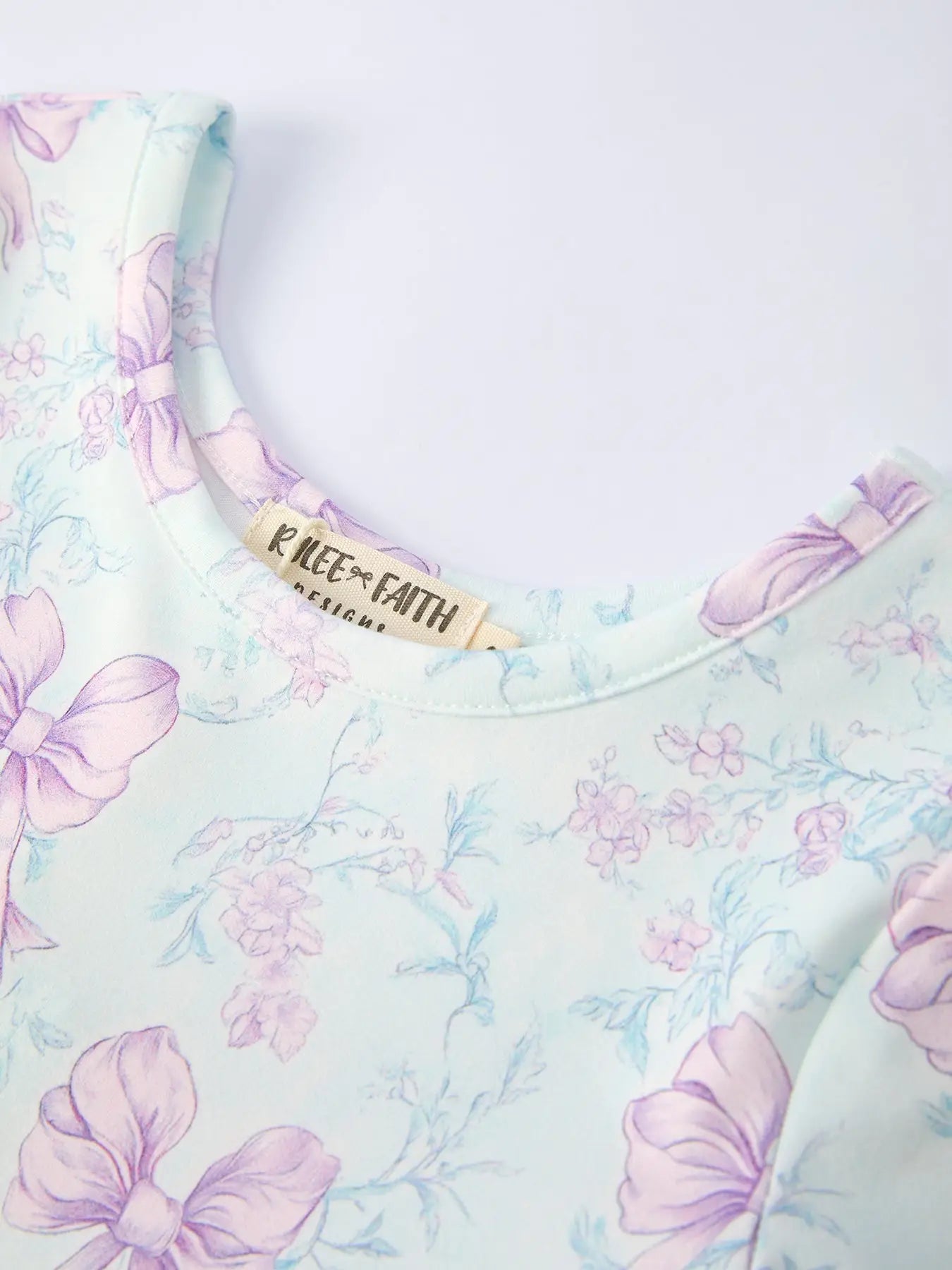 Rylee Faith Designs Summer Floral Bow Print Girl Dress - 