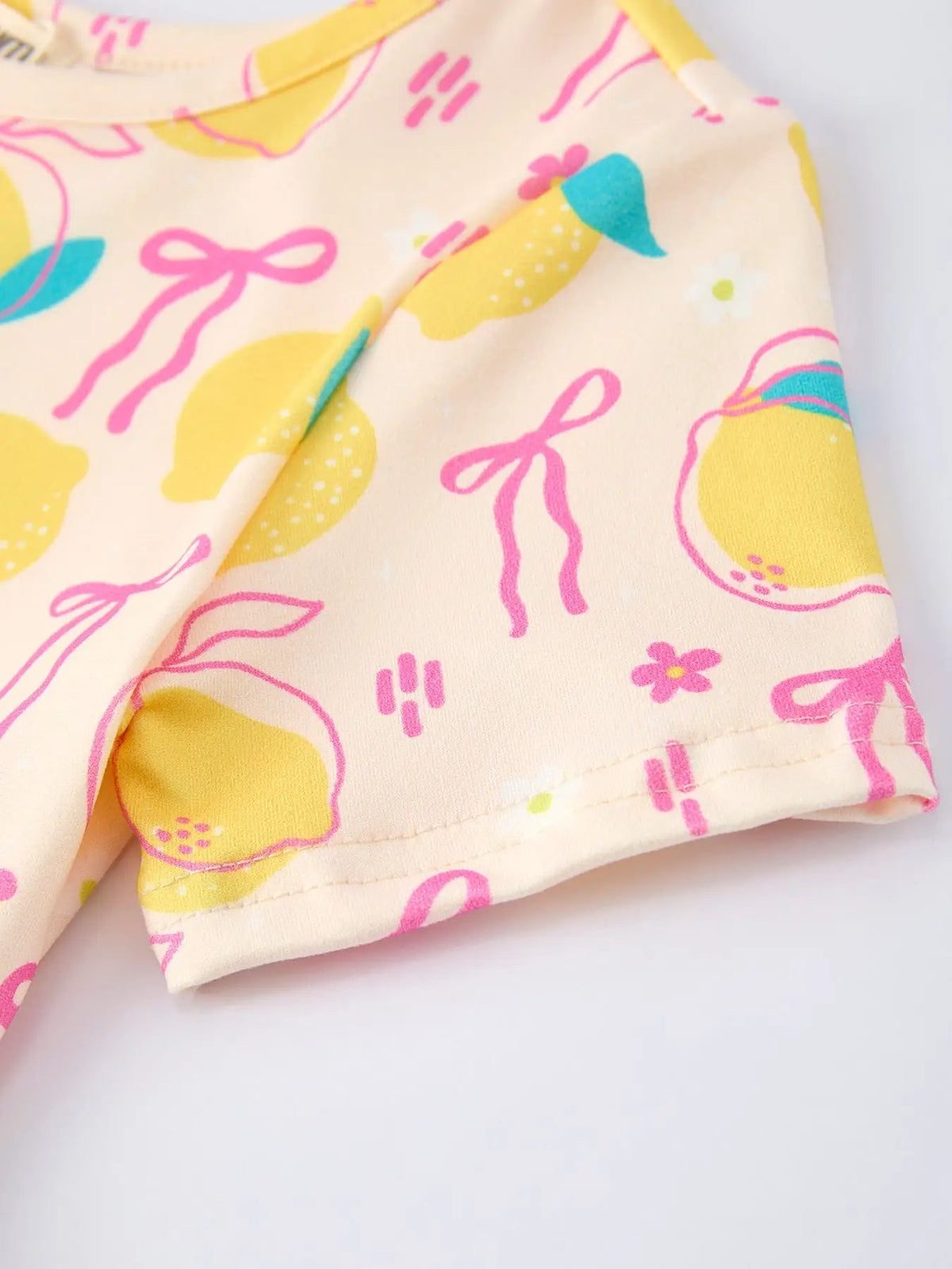 Rylee Faith Designs Summer Lemon Bow Print Girl Dress - 