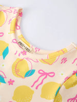 Rylee Faith Designs Summer Lemon Bow Print Girl Dress - 