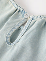 Rylee Faith Designs Summer Light Color Denim Lace Girls Set - 