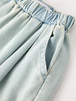 Rylee Faith Designs Summer Light Color Denim Lace Girls Set - 