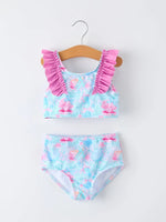 Rylee Faith Designs Summer Ocean Print Girls Two Piece Swimsuit - 