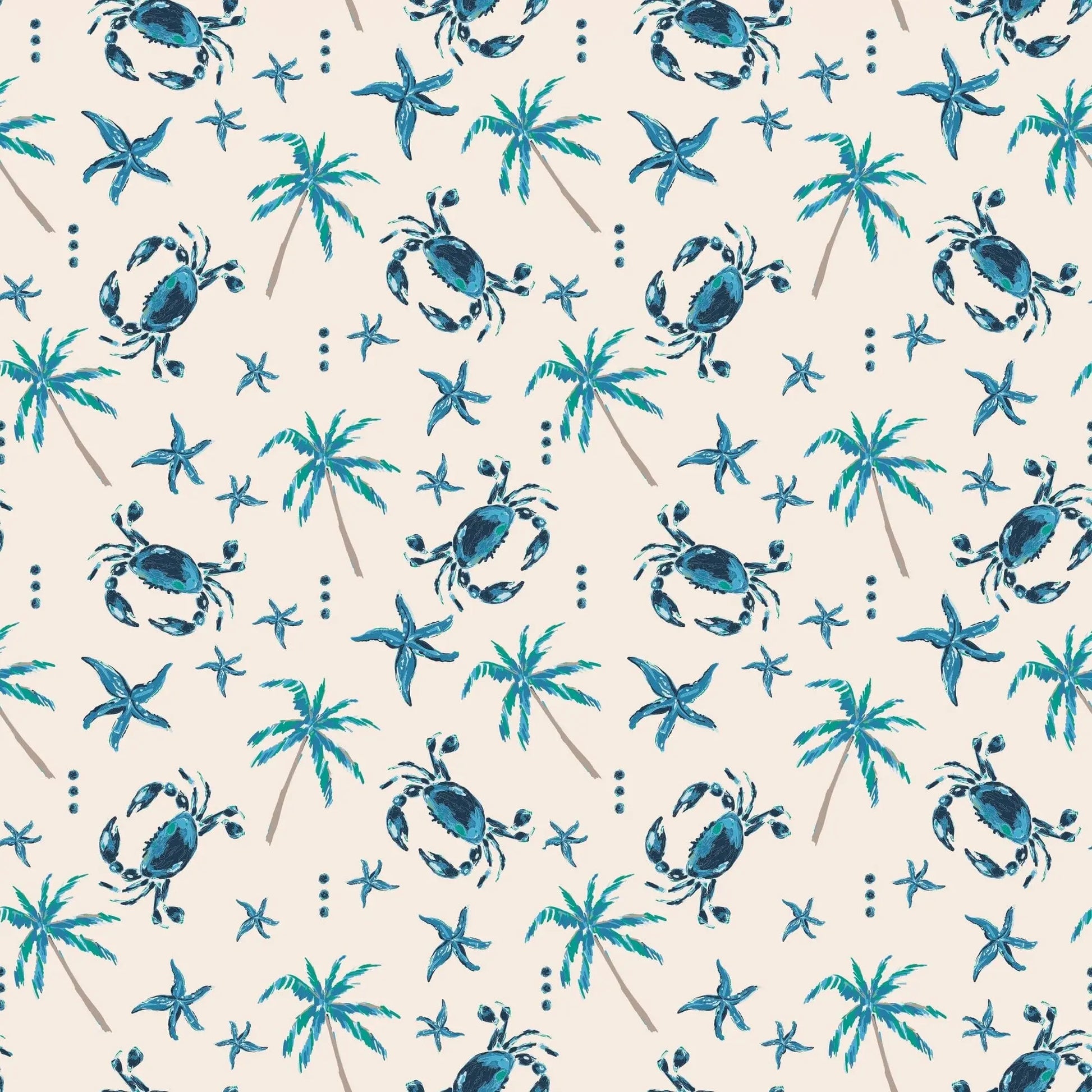 Blue Crabs Summer Pajama Set for Kids Lightweight Short Sleeve Two Piece Outfit Sweet Bamboo