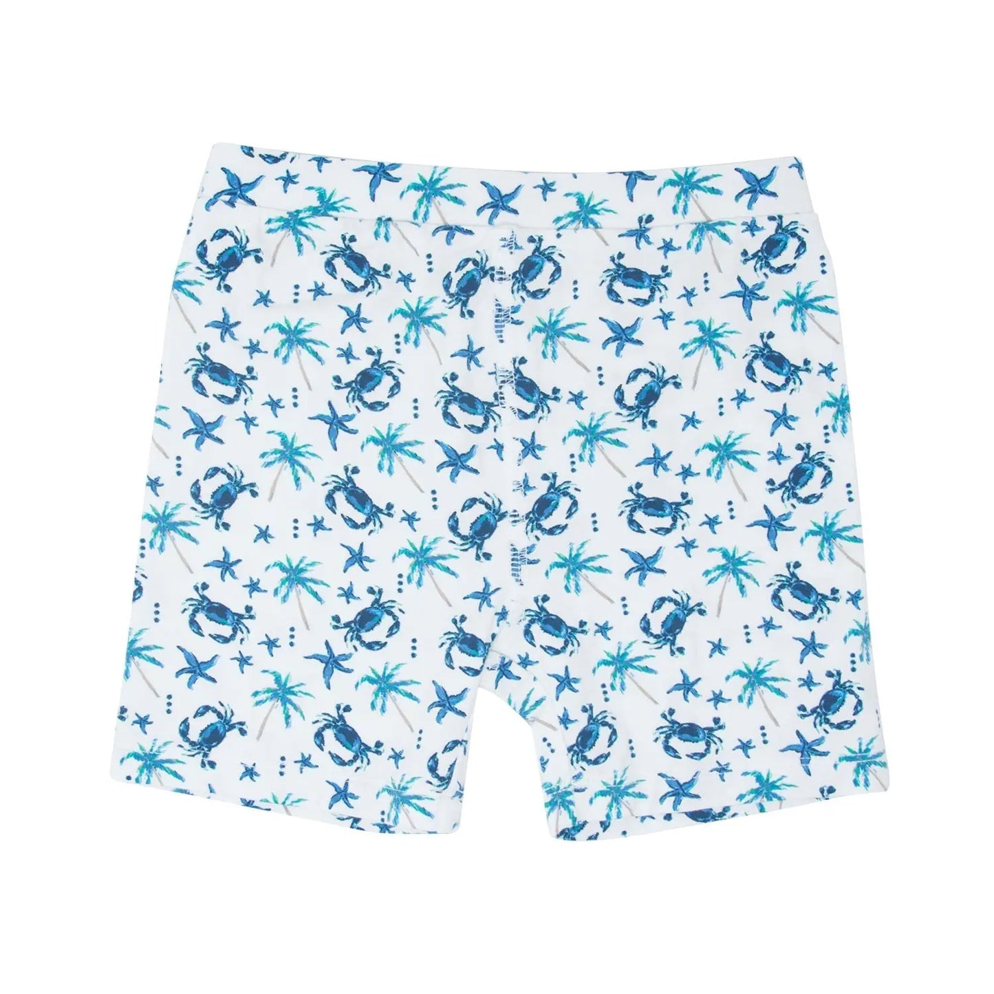 Blue Crabs Summer Pajama Set for Kids Lightweight Short Sleeve Two Piece Outfit Sweet Bamboo