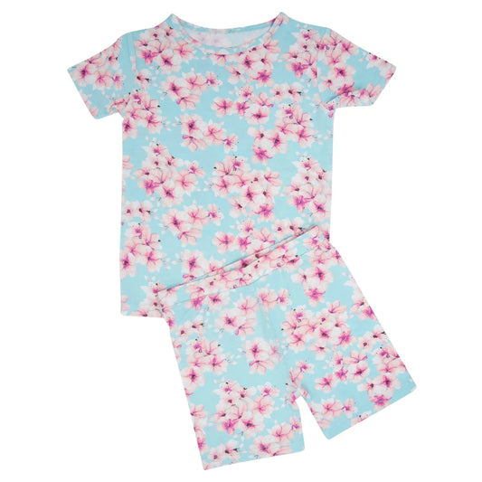 Pretty Pink Floral Summer Pajama Set For Girls Sweet Bamboo
