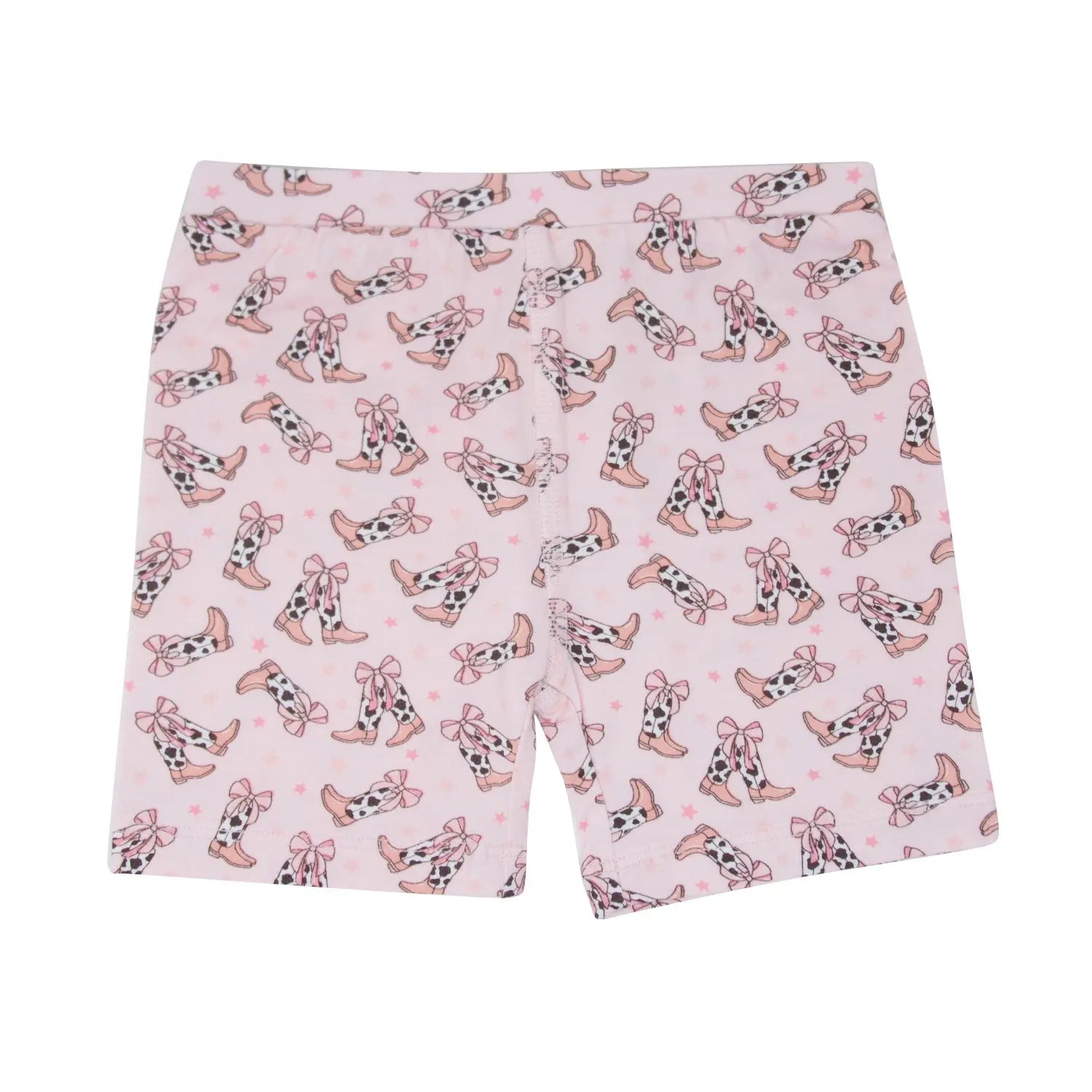 Cowhide Boots Bows Summer Pajama Set for Kids Sweet Bamboo