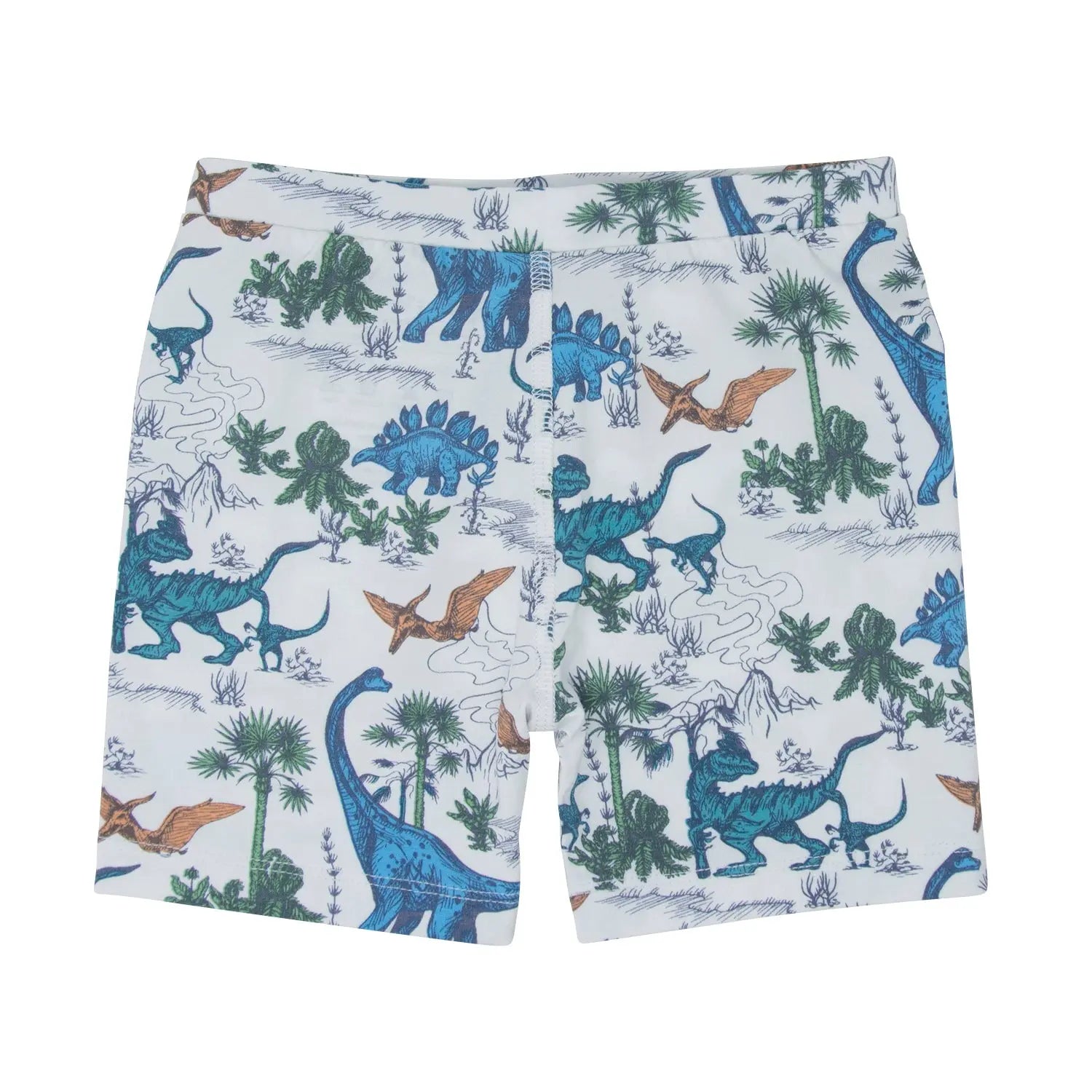 Dinosaur Adventures Summer Pajama Set for Kids Lightweight Short Sleeve Two Piece Outfit Sweet Bamboo