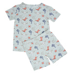 Bulls Boots Lasso Western Summer Pajama Set for Kids Sweet Bamboo