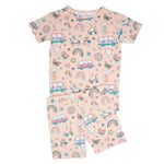 Sweet Bamboo Retro Roller Skates Pajama Set with Fun Design for Kids Comfort - Apparel & Accessories > Clothing > Sleepwear & Loungewear > Pajamas Summer Pajama