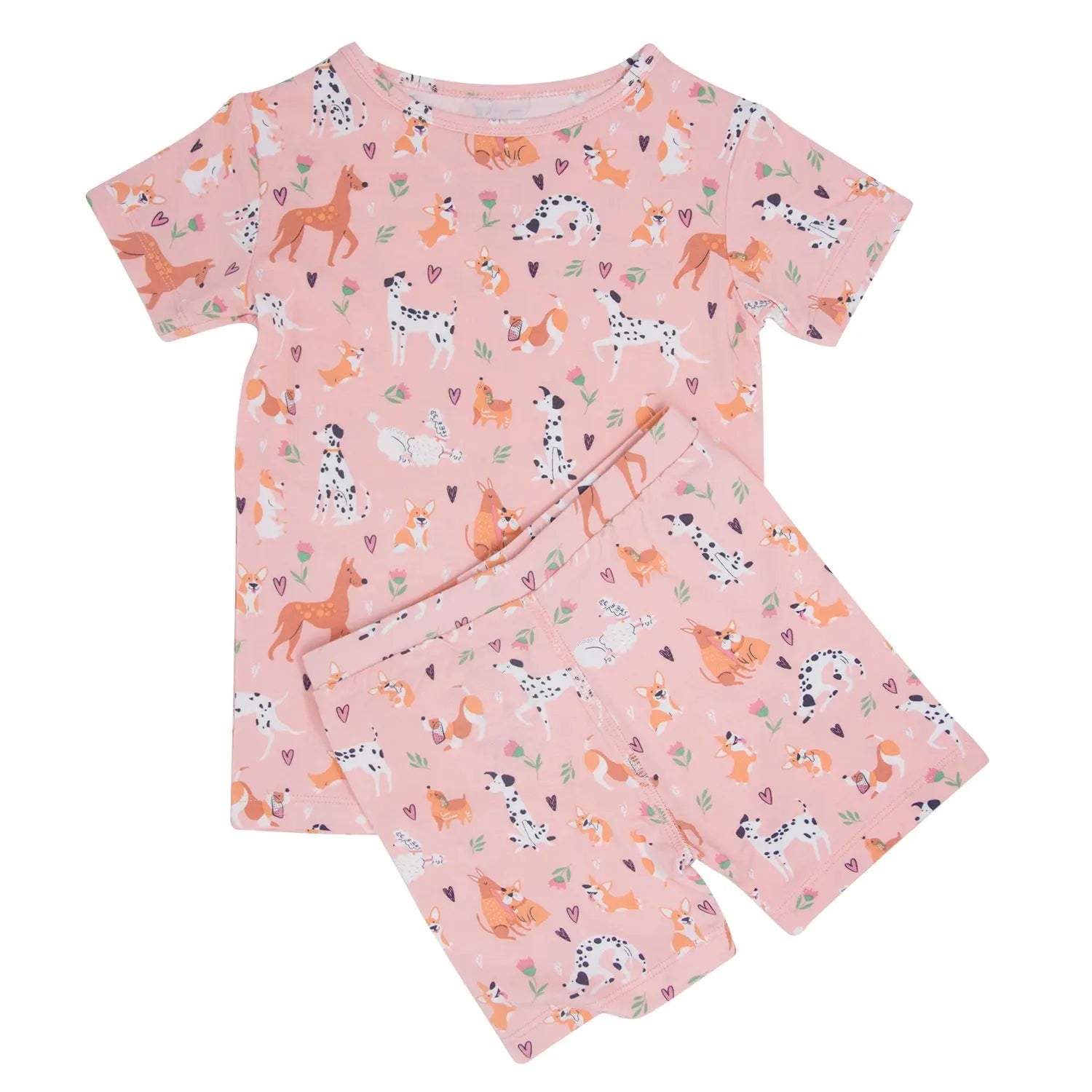 Dalmatian Poodle Puppy Summer Pajama Set For Kids Sweet Bamboo