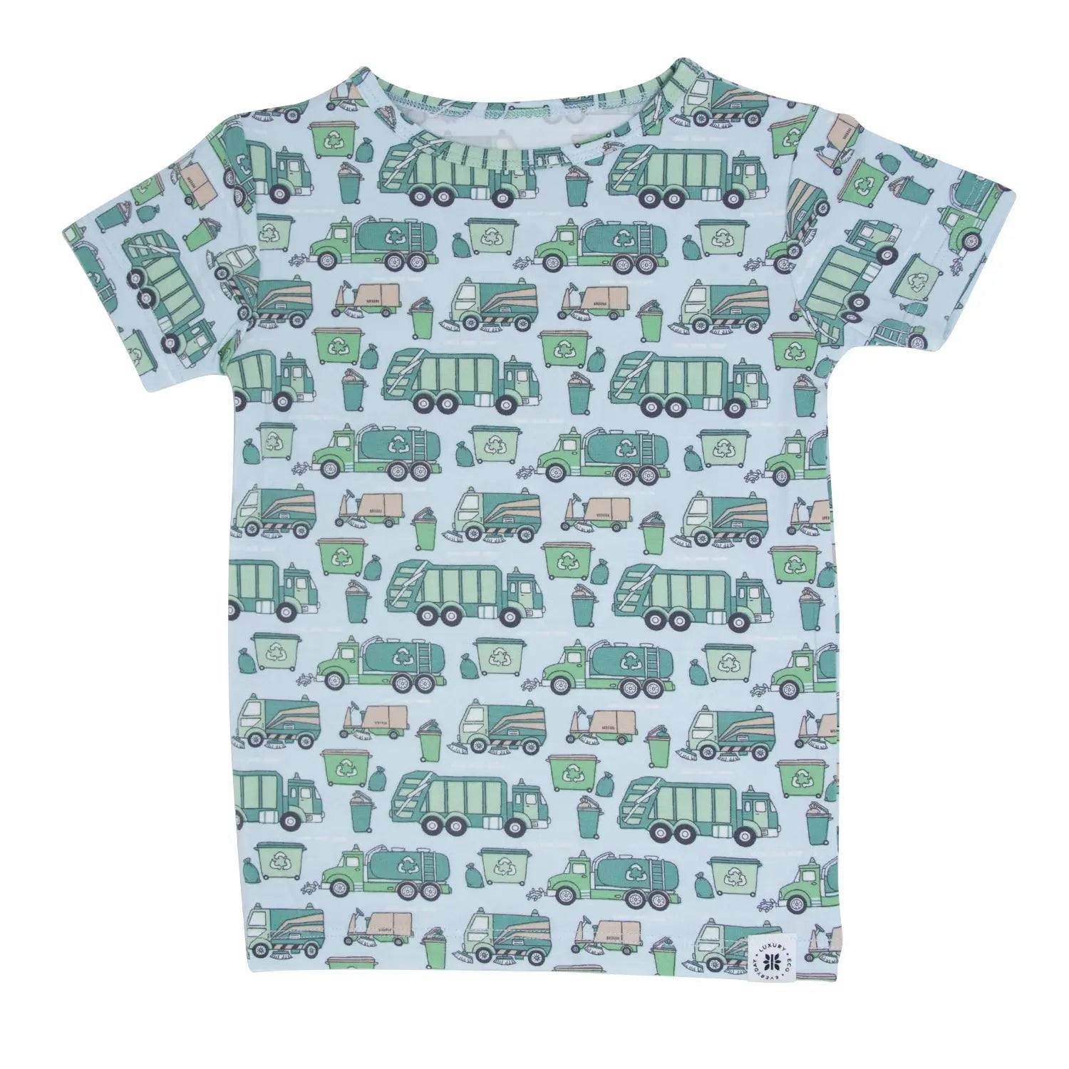 Garbage Trucks Recycle Summer Pajama Set For Kids Sweet Bamboo