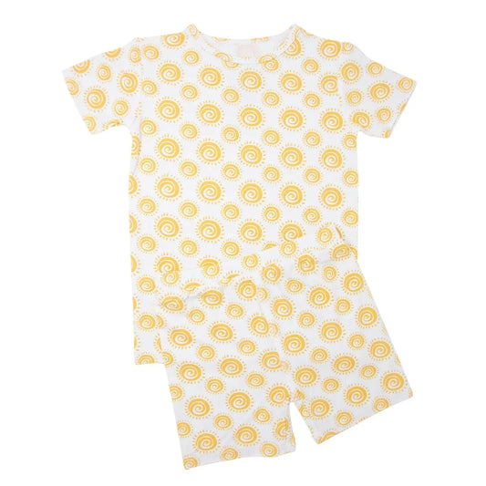 Summer Pajamas for Kids Two Piece Short Set Lightweight Silky Fabric Sweet Bamboo
