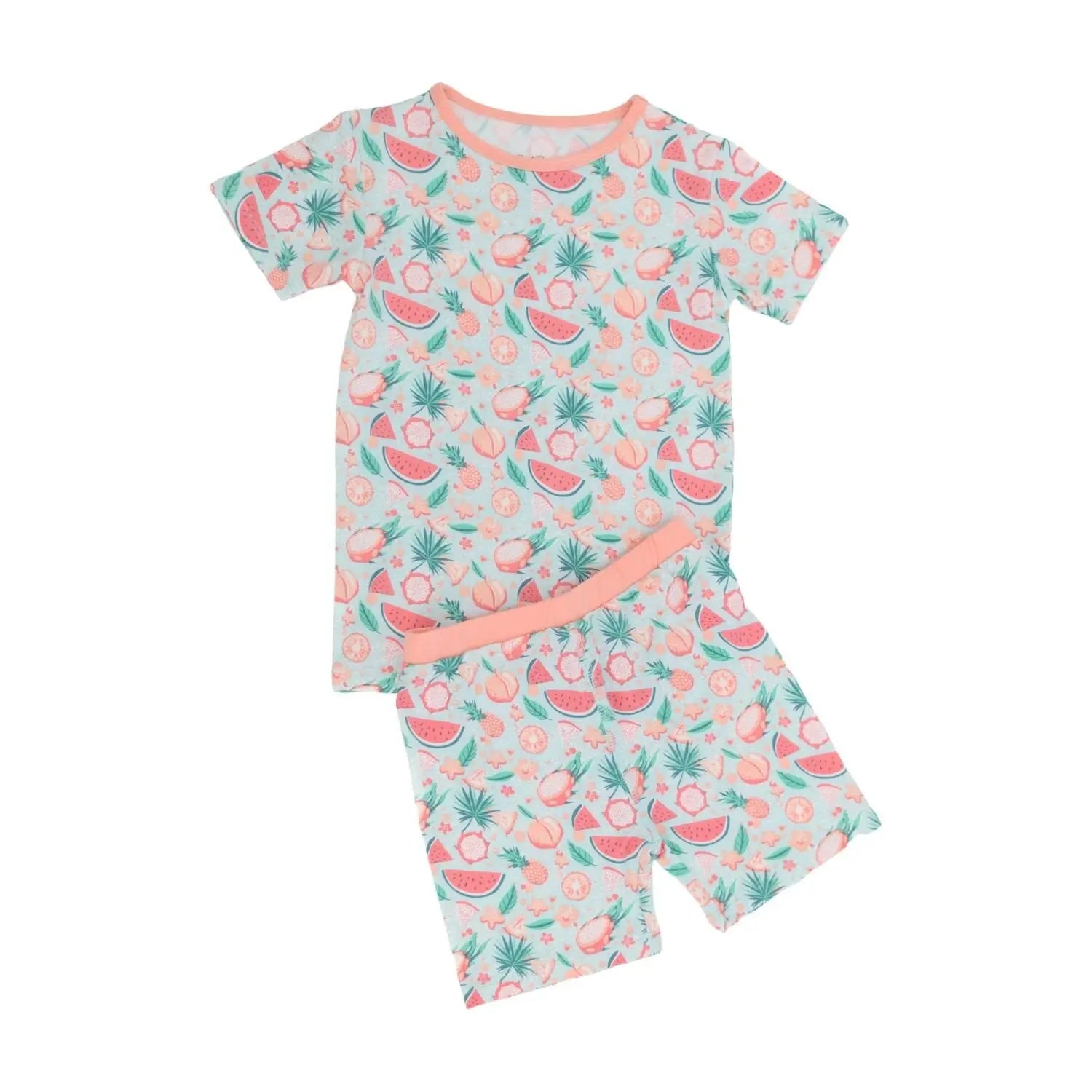 Summer Pajamas for Kids Lightweight Short Set Silky Soft Short Sleeve Top Sweet Bamboo