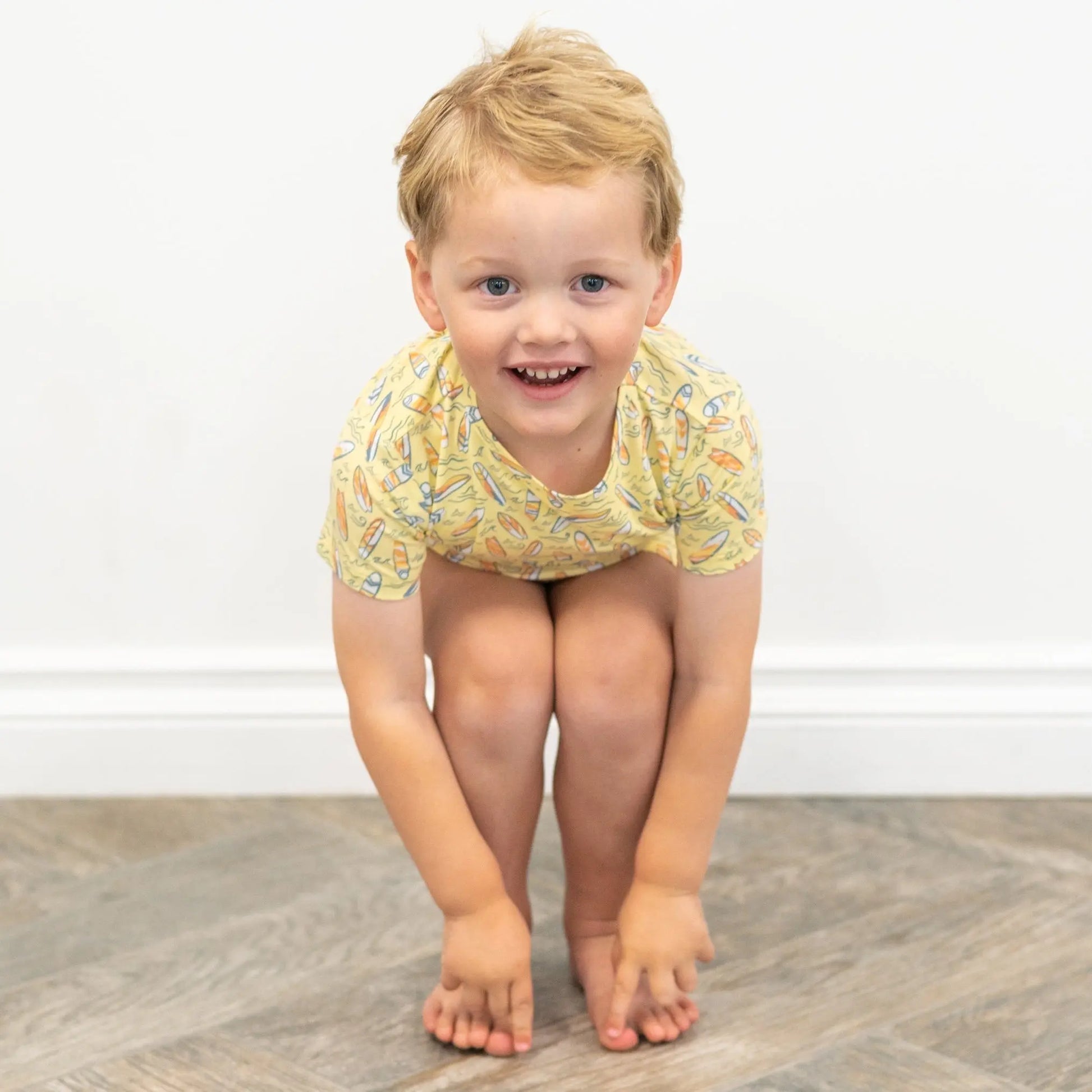 Surfboard Waves Summer Pajama Set For Kids Sweet Bamboo
