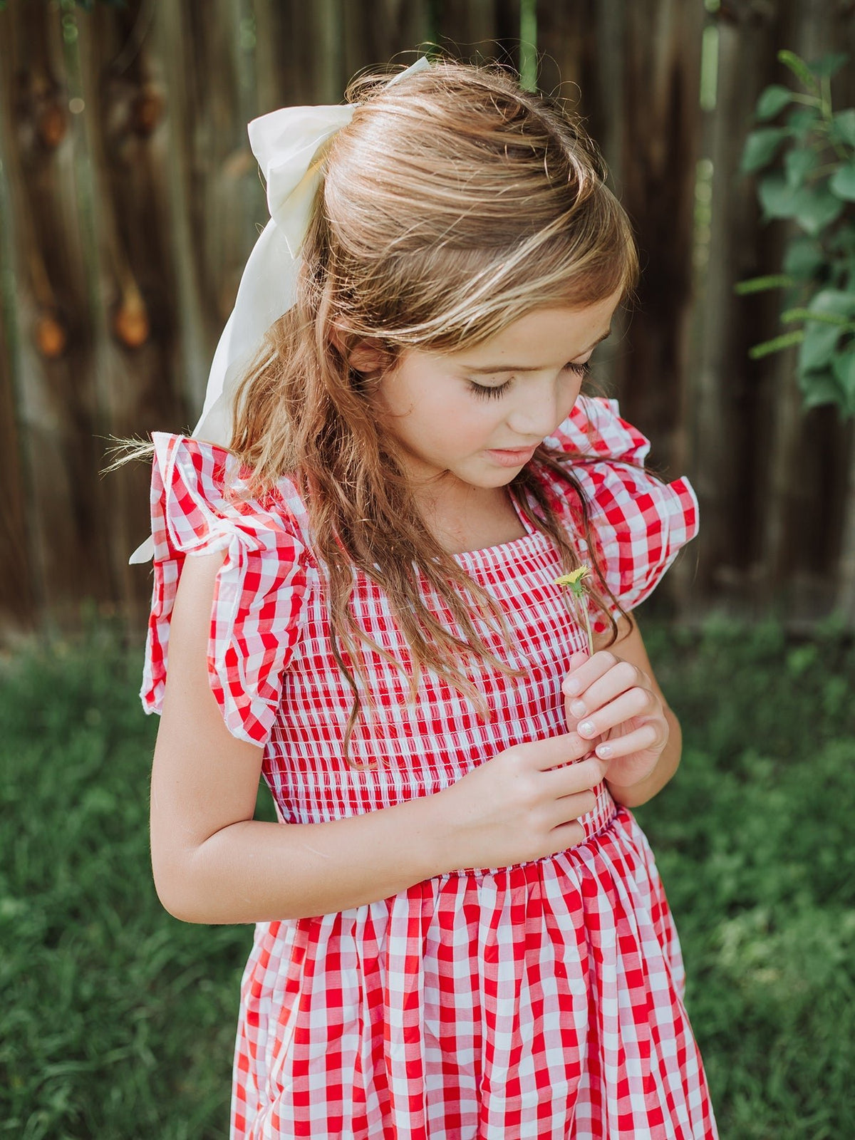 Rylee Faith Designs Summer Plaid Smocked Ruffle Girl Dress Sibling Outfits