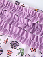 Rylee Faith Designs Summer Purple Floral Long Sleeve Girl Swimwear Set - 
