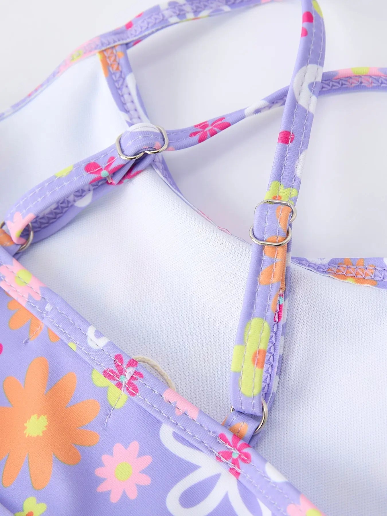 Rylee Faith Designs Summer Rainbow Striped Girls Two Piece Swimsuit - 