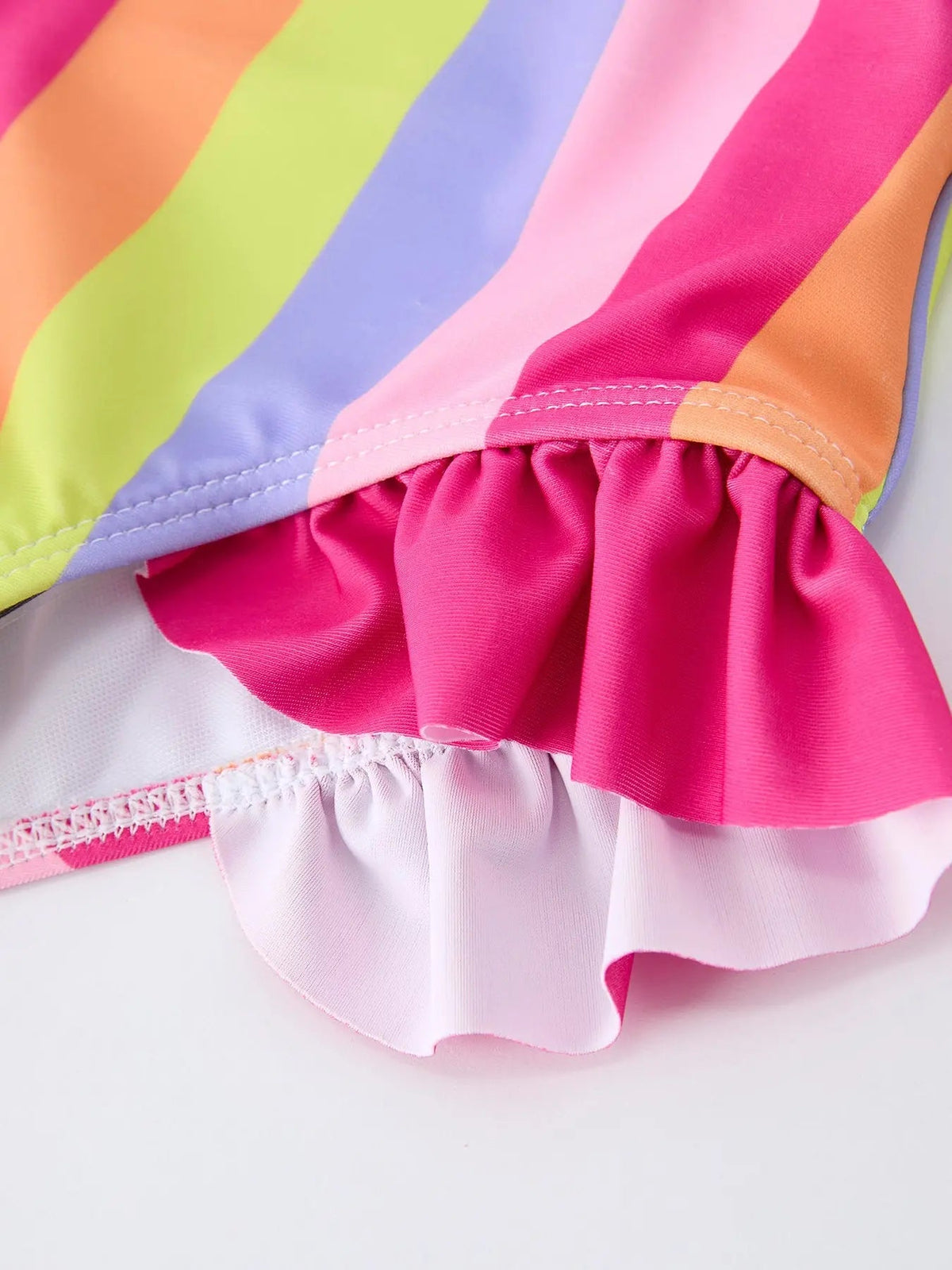 Rylee Faith Designs Summer Rainbow Striped Girls Two Piece Swimsuit - 