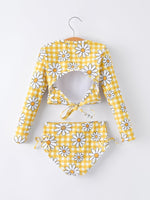 Rylee Faith Designs Summer Rylee Faith Daisy Plaid Girls Two Piece Swim Set - 