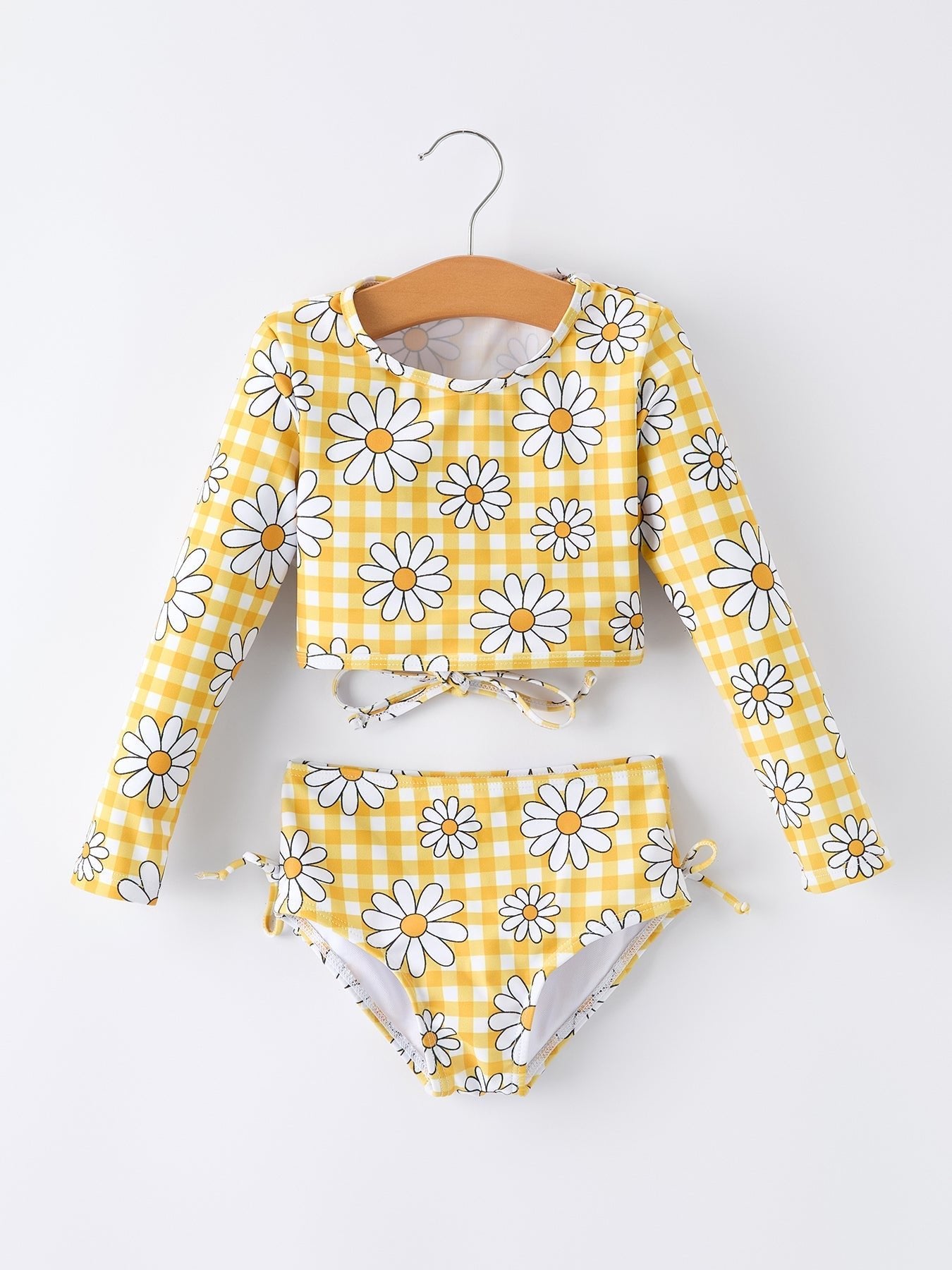 Rylee Faith Designs Summer Rylee Faith Daisy Plaid Girls Two Piece Swim Set - 
