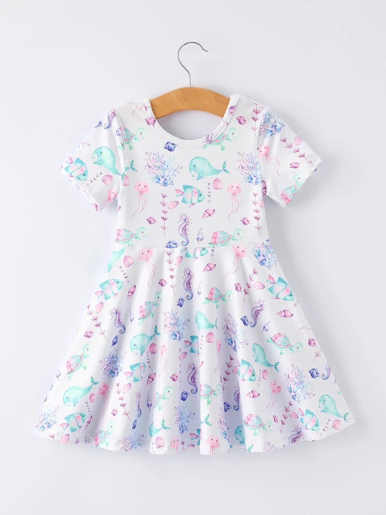Rylee Faith Designs Summer Sea Life Print Girl Dress - 
