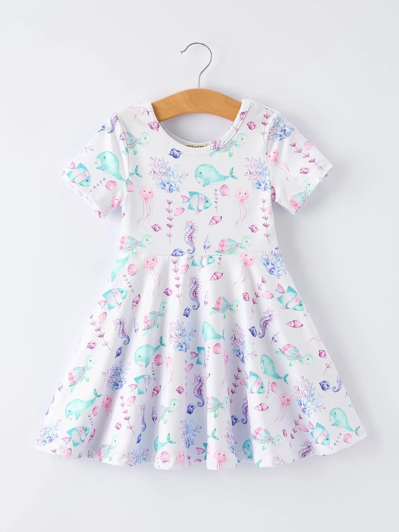 Rylee Faith Designs Summer Sea Life Print Girl Dress - 