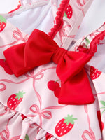 Rylee Faith Designs Strawberry Cherry Ruffle Girls Two Piece Swimsuit Rylee Faith Designs 