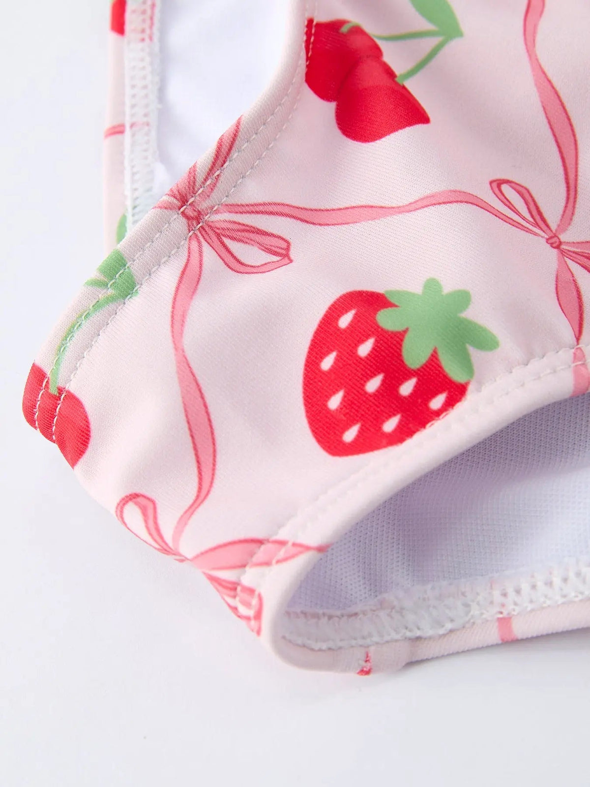Rylee Faith Designs Strawberry Cherry Ruffle Girls Two Piece Swimsuit Rylee Faith Designs 