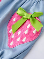 Rylee Faith Summer Strawberry Smocked Applique Romper For Girls Rylee Faith Designs 