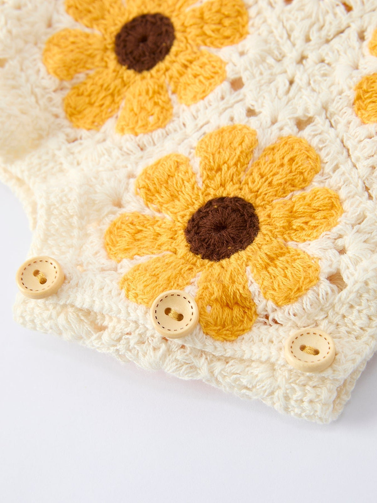 Rylee Faith Designs Summer Sunflower Baby Crochet RomperEveretts Place