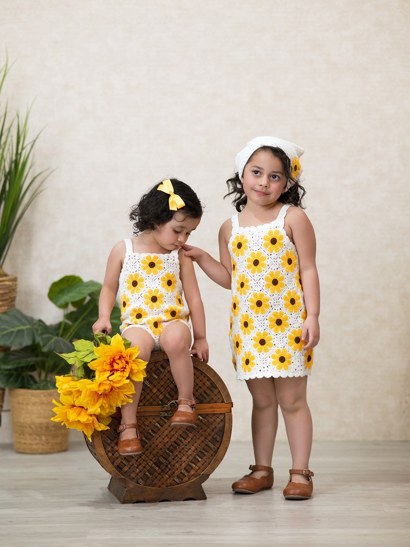 Rylee Faith Designs Summer Sunflower Baby Crochet RomperEveretts Place