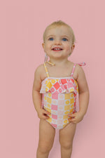 DREAM BIG LITTLE CO SUMMER SUNSET CHECKERS DREAM ONE PIECE SWIM SUITEveretts Place