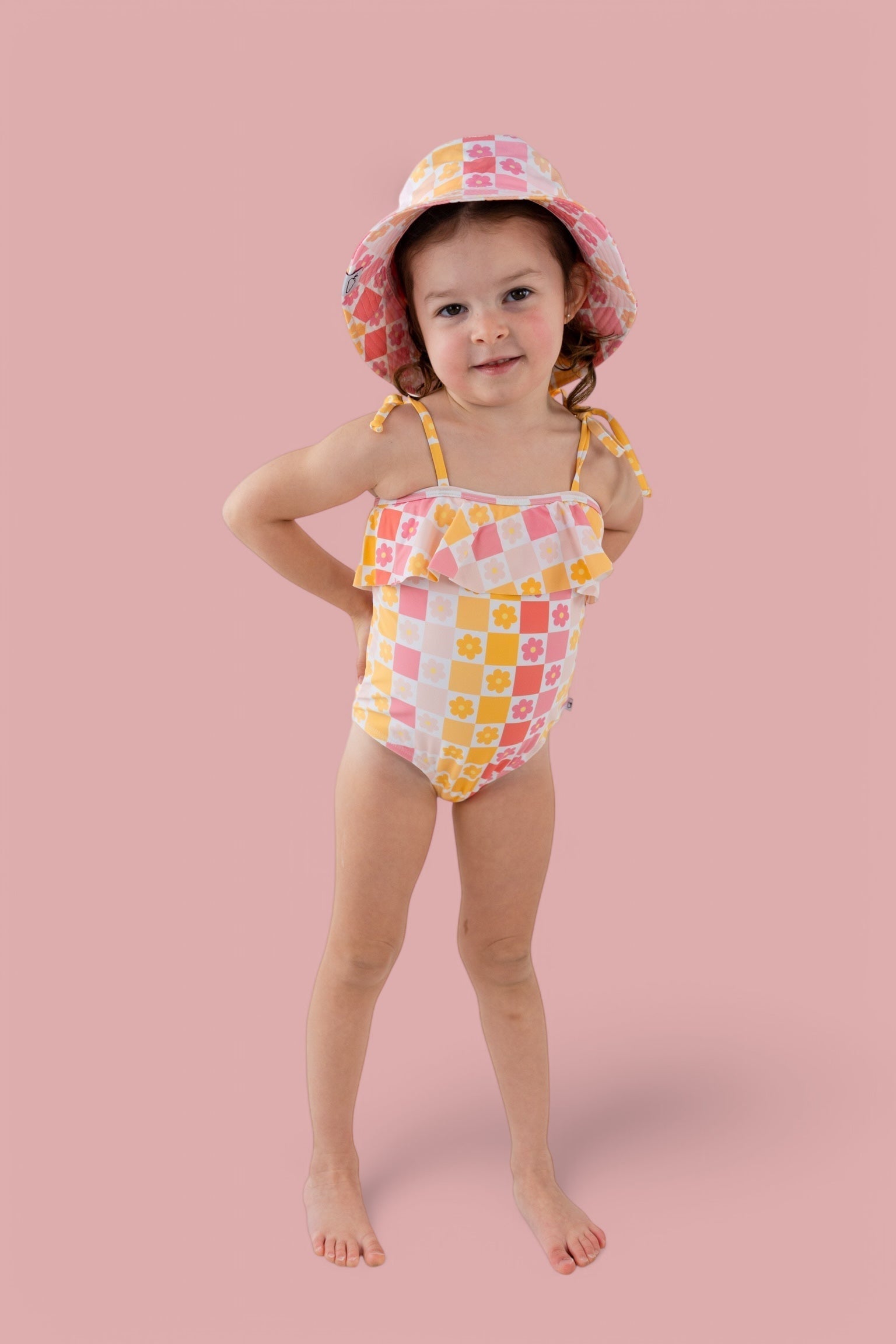 DREAM BIG LITTLE CO SUMMER SUNSET CHECKERS DREAM ONE PIECE SWIM SUITEveretts Place