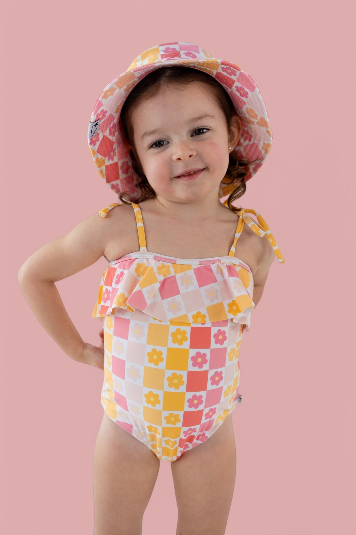 DREAM BIG LITTLE CO SUMMER SUNSET CHECKERS DREAM ONE PIECE SWIM SUITEveretts Place