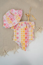 DREAM BIG LITTLE CO SUMMER SUNSET CHECKERS DREAM ONE PIECE SWIM SUITEveretts Place