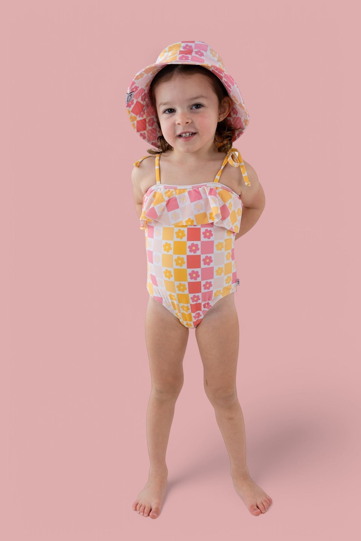 DREAM BIG LITTLE CO SUMMER SUNSET CHECKERS DREAM ONE PIECE SWIM SUITEveretts Place