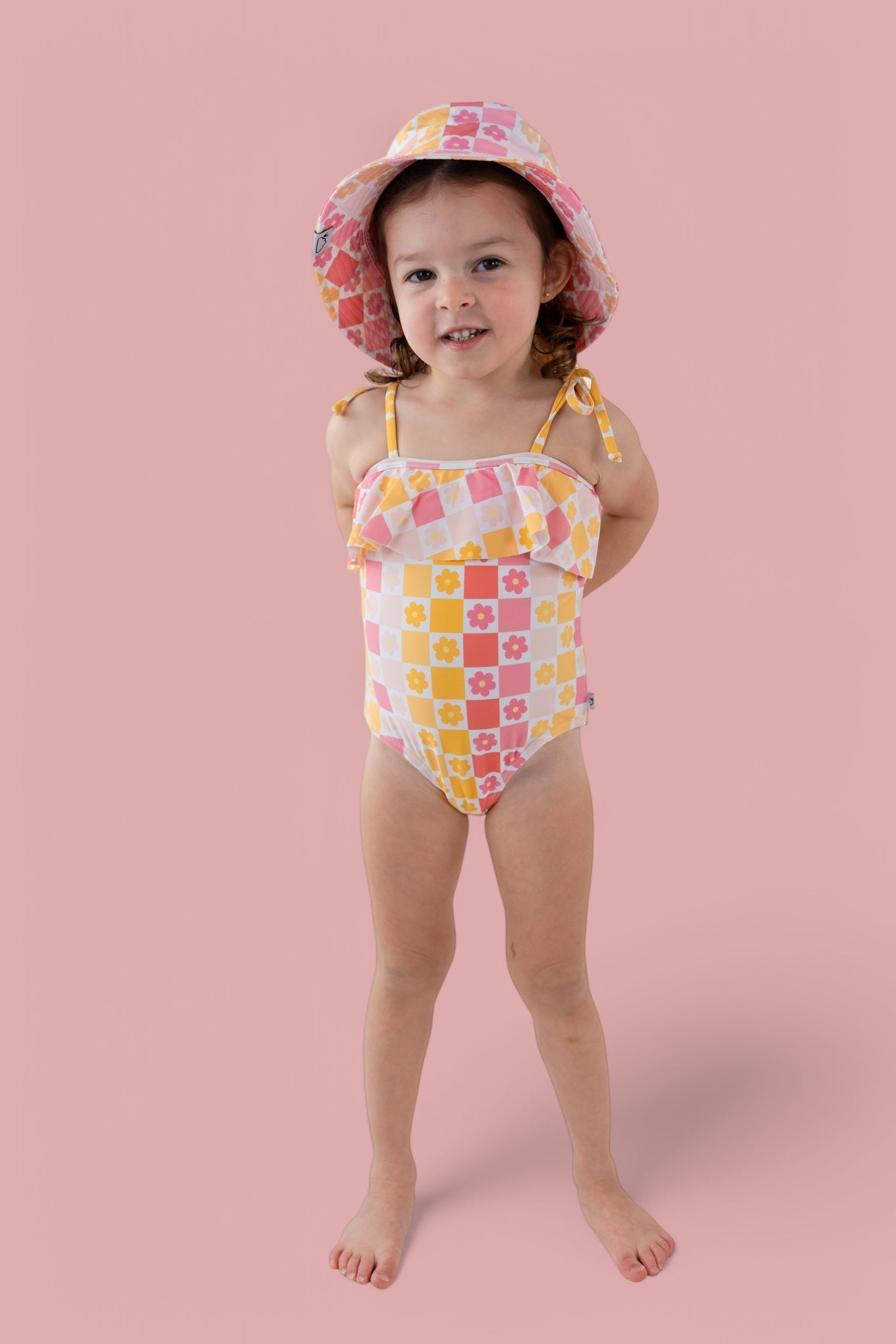 DREAM BIG LITTLE CO SUMMER SUNSET CHECKERS DREAM ONE PIECE SWIM SUITEveretts Place