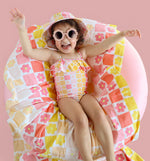 DREAM BIG LITTLE CO SUMMER SUNSET CHECKERS DREAM ONE PIECE SWIM SUITEveretts Place
