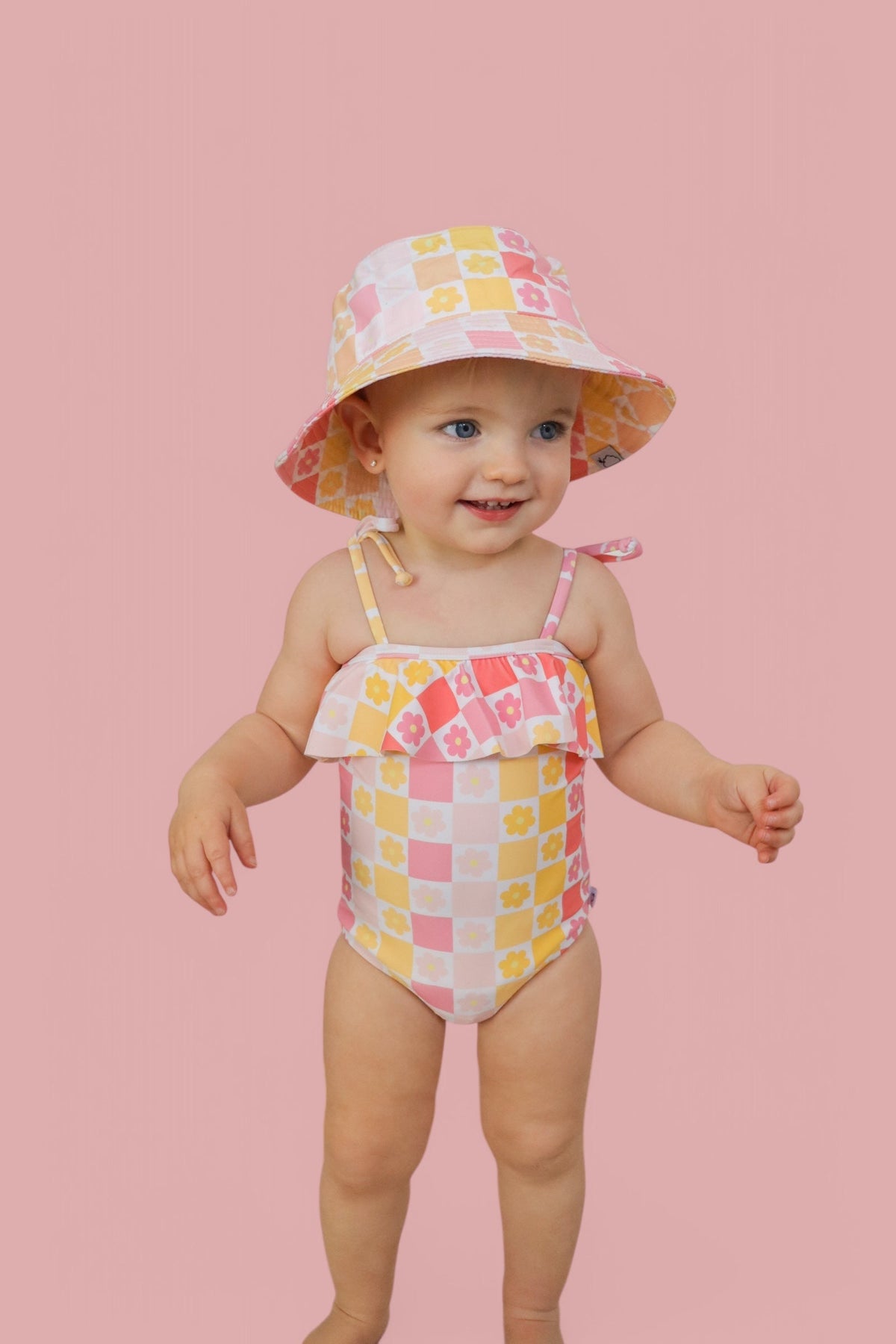 DREAM BIG LITTLE CO SUMMER SUNSET CHECKERS DREAM ONE PIECE SWIM SUITEveretts Place