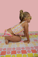 DREAM BIG LITTLE CO SUMMER SUNSET CHECKERS DREAM SMOCKED TANKINI TWO PIECE SWIM SUITEveretts Place